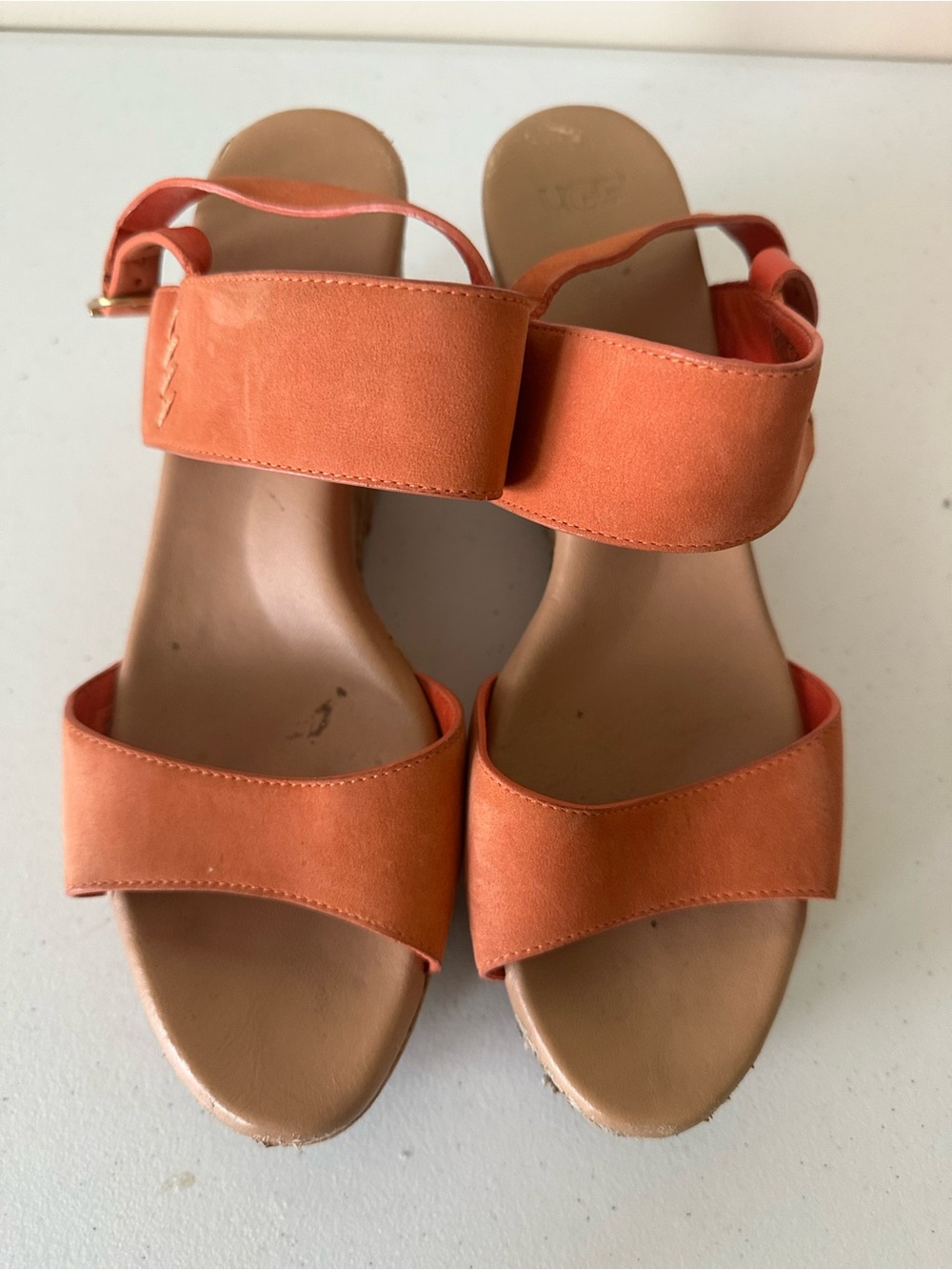 UGG Women's Orange Slingback Sandals size 10, pre owned